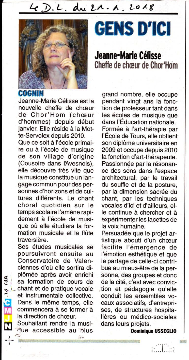 article sur Jeanne Marie CELISSE