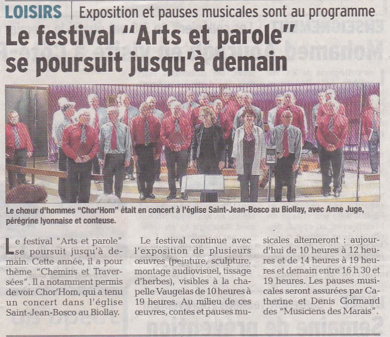 arts et paroles 27.4.2016 eglise du Biollay