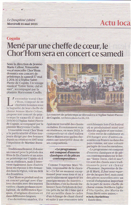 annonce par DL concert du 17 mai 2025